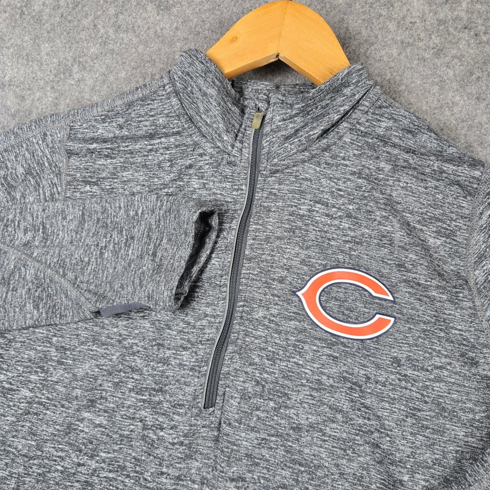 Nike Chicago Bears Pullover Womens Medium Gray 1/4 Zip Dri-Fit NFL Training